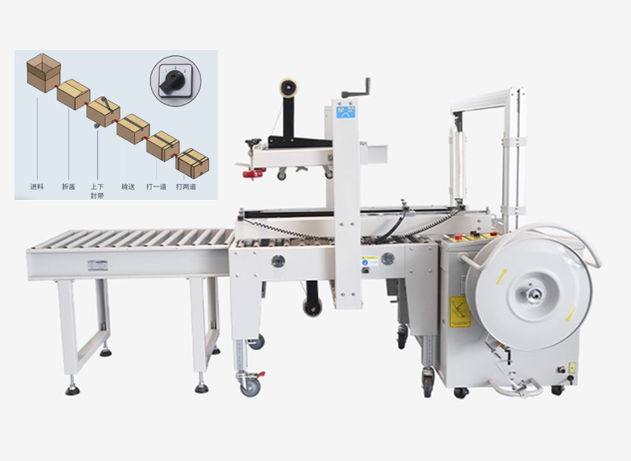 全自动纸箱胶带封箱自动捆扎打包机性能优势